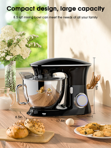 Điện Nhà Bếp Đứng <span class=keywords><strong>Mixer</strong></span> 1500W Thép Không Gỉ Nhà Ở Nghiêng Đầu Thiết Kế Bát Nâng Thép Không Gỉ Trộn Bát 6 Tốc Độ - Product Image 3