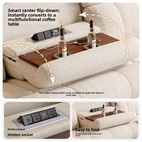 Sofá Reclinable Eléctrico de 3 Plazas, Tapizado en Tela, Reclinación a Cero, Sofá Beige Moderno para Sala de Estar, Muebles Relajantes, Venta al por Mayor de Fábrica
