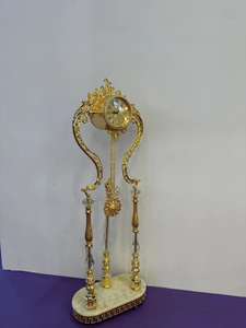 Jam Lantai Vintage Mewah Emas Jam Kakek Elegan dengan Gaya Antik Bahan Kaca Kristal untuk Penggunaan di Rumah atau Hotel - Product Image 3