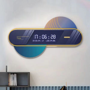 Horloges murales numériques d'intérieur 80x45cm, design é<span class=keywords><strong>l</strong></span>égant, prix usine, LED, décoration maison, horloges suspendues, vente directe usine - Product Image 1