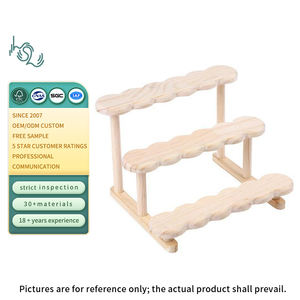 Support à cupcakes et à poupées en bois, présentoir à dessert à plusieurs niveaux pour les petites décorations artisanales - Product Image 1