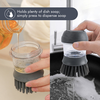 Brosse à vaisselle multifonctionnelle avec distributeur de savon liquide intégré