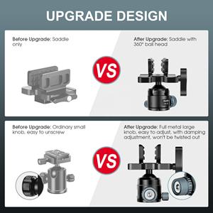 Manbily BH-U3 Support de selle de tir en aluminium CNC avec rotule à 360 degrés pour bâton de tir, monopode et trépied - Product Image 5
