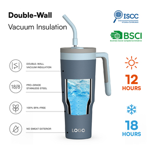 Vaso Térmico de Viaje Hong Ling de 40 oz con Asa y Tapa, Apto para <span class=keywords><strong>Lavavajillas</strong></span>, Aislamiento de Acero Inoxidable 304, para Mujer - Product Image 2