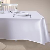 Nappe en satin solide, nappe lisse et brillante pour réception de fête, hôtel, décoration de salle à manger