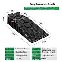 KARLION KW-ST1008 Noir OLIVER Support de réparation automobile antidérapant en plastique, rampe de réparation, planche inclinée, marche pour vidange d'huile