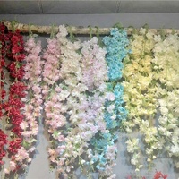 F-1577 Usine Décorations de Centres de Table Mariage Fleurs de Glycine en Soie Lierre Suspendu Fleurs Artificielles Glycine