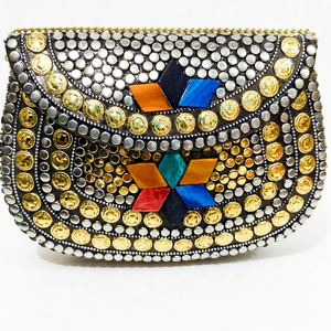 Sac à main de soirée de luxe en métal poli imitation antique au design unique pour femmes, événements nuptiaux FWE-0041 Falak World Export - Product Image 1