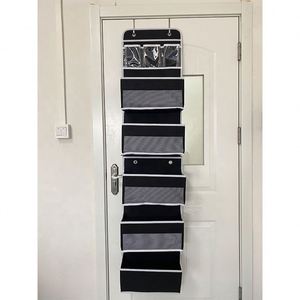 Split Into 2 Hanging Over the Door Organizer with Zipper 6-Shelf Clothing & Jewelry <b>Storage</b> Foldable Design Non-Woven Fabric - Product Image 2