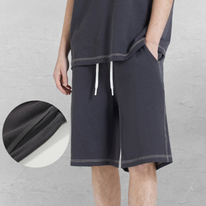 Pantalones cortos deportivos de alta calidad para hombre, ropa de calle informal de mezcla de algodón para verano - Product Image 1
