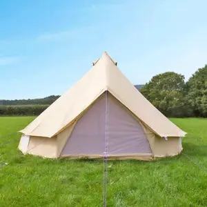 Woqi impermeabile 3M 4M 5M 6M Outdoor Glamping tenda yurta in cotone di lusso tenda a campana in tela 10 stagioni