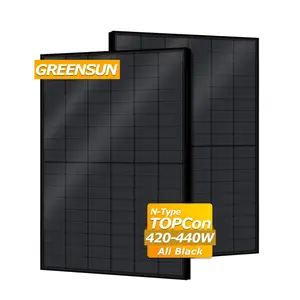 Greensun 440w 450wモノラルフルブラックソーラーパネル価格ヨーロッパ市場440w 450wバイフィカルソーラーパネル440w送料無料