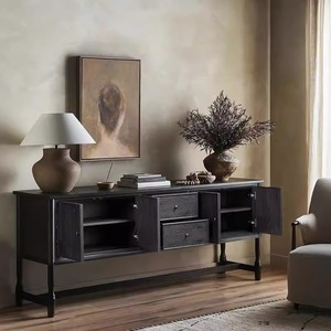 Gabinete de <span class=keywords><strong>TV</strong></span> de <span class=keywords><strong>madera</strong></span> maciza Retro RHAmerican, gabinete lateral de comedor de lujo francés Simple para el hogar, sala de estar, entrada de <span class=keywords><strong>madera</strong></span> Original - Product Image 3