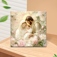 Plaque de table en résine Sainte Famille, figurine religieuse, ornement, Vierge Marie, Joseph, bébé Jésus, décoration intérieure, souvenir, cadeau