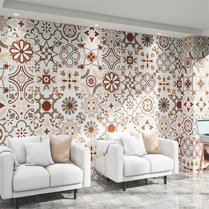 Mural de Pared con Mosaico de Arco Islámico Azul Marroquí, Papel Tapiz Personalizado con Diseño de Azulejos Vintage para Sala de Estar o Cafetería - Product Image 2