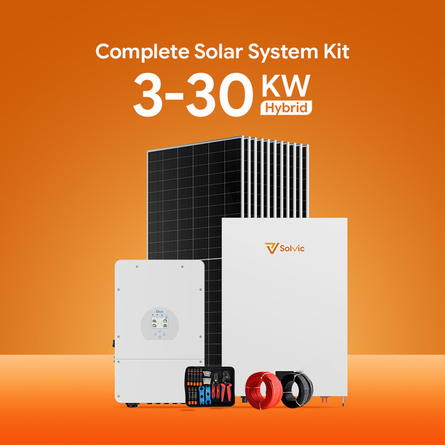 25kW Three Phase Hybrid Grid Solar Storage System 600W Panels 20kWh LiFePO4 Battery 220V for Villa Farm Energy Independence