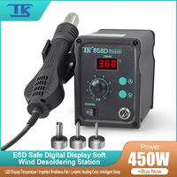 Station de dessoudage à air chaud numérique LED TK 858D Pro 500W, sécurisée ESD, station de retravaillage SMD 2-en-1 avec ventilateur sans balais et cœur en céramique