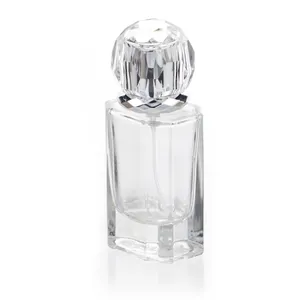 Toptan yaratıcı şeffaf cam boş parfüm şişesi preslenmiş ince sprey şişe taşınabilir kozmetik dağıtıcı küçük sam