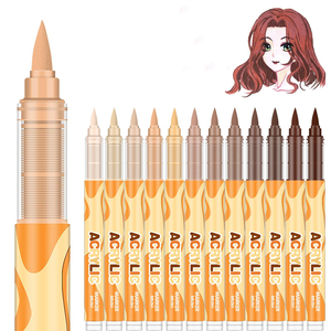 72 Colours Water Based Odourless Brush Tip Liquid Straight Skin Tone Acrylic <b>Paint</b> Marker Pens for Art Body - Product Image 5