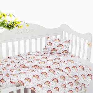 Großhandel Luxus Regenbogen Hochwertige bequeme Babi Krippe Anzug Weiche leichte Kuscheln Einfache Winter Babybett Bettwäsche Set