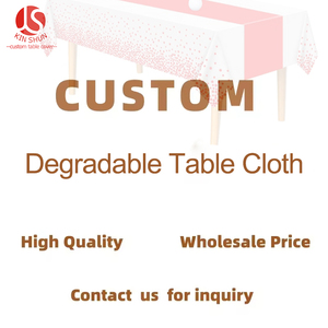 공장 맞춤 인쇄 로고 도매 프리미엄 플라스틱 린넨 테이블보 웨딩용 - Product Image 1