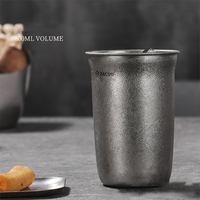 Gelas anggur besar portabel ramah lingkungan, peralatan makan berkemah gaya industri Vintage baja tahan karat 304