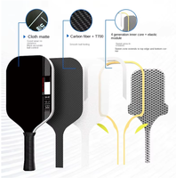 Raquette de pickleball en fibre de carbone T700 à tête large et manche court, avec noyau interne pressé à chaud pour GEN4