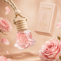 Flacon vide personnalisé de 6 ml en verre rouge en forme de clochette, rechargeable automatiquement, pour huile de parfum et aromathérapie, avec cordon tressé