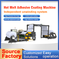 Machine multifonctionnelle de fabrication de revêtements adhésifs thermofusibles pour étiquettes auto-adhésives, papier coucheuse et plastifieuse d'autocollants