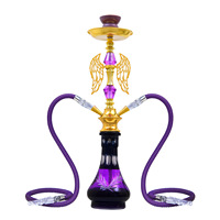 Magnifique kit chicha de 55 cm avec foyer, double tuyau et ailes multicolores