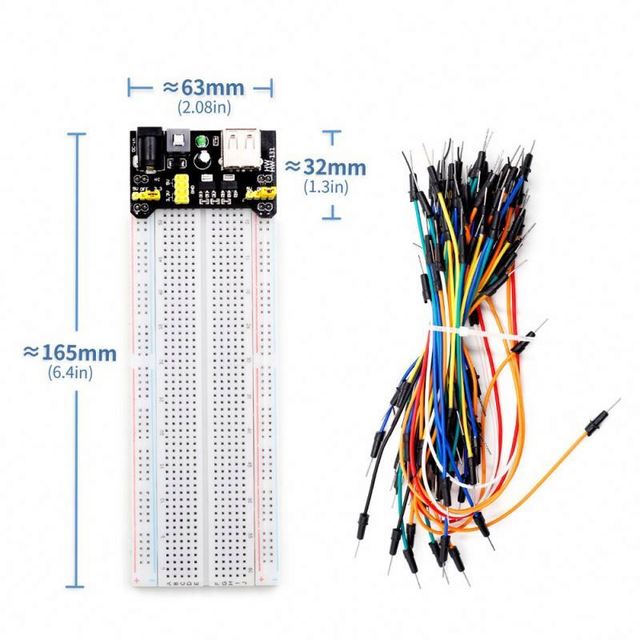 OEM MB-102 Breadboard Power Supply Module 3.3V 5V DIY Breadboard Kit with Jumper Wire Power Module MB102