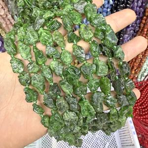 Piedras Sueltas de Diopsido <span class=keywords><strong>Esmeralda</strong></span> Natural <span class=keywords><strong>Sin</strong></span> <span class=keywords><strong>Pulir</strong></span>, Cuentas Semiterminadas para Hacer Joyería, Pulseras y Collares Hechos a Mano - Product Image 1
