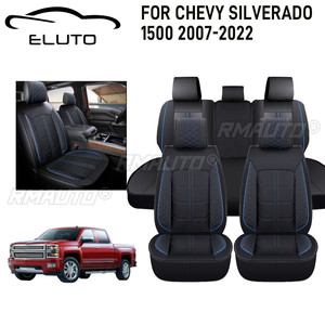 Housses de siège de voiture complètes 5 places, housses de siège automobiles en cuir PU, protections pour Chevy Silverado 1500 2500HD 3500HD 2007-2022 - Product Image 1