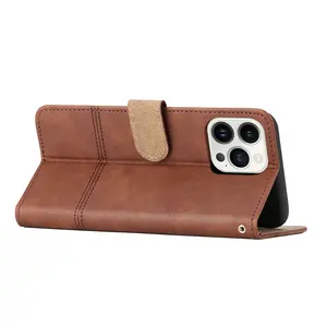 Business Leder Handy hülle für iPhone 15 14 13 12 11 Pu Brieftasche Flip Handy taschen für iPhone 15 Pro max