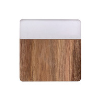 Sous-verres en résine et bois d'acacia, tapis ronds résistants à la chaleur pour le thé, le café et les tables à manger