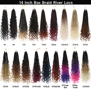 Extensiones <span class=keywords><strong>de</strong></span> Cabello Sintético Ombre Pre-Enlazadas al por Mayor, <span class=keywords><strong>de</strong></span> 14, 18 y 24 Pulgadas, Estilo Bob Despeinado, Trenzas Bohemias con Cabello Rizado para Crochet, Trenzas Box Braids Estilo <span class=keywords><strong>River</strong></span> Boho - Product Image 4