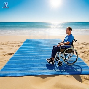 Alfombrilla de malla de poliéster personalizable, alfombrilla de acceso peatonal para silla de ruedas de playa sin arena cuadrada con logotipo personalizado, alfombrilla de acceso a la playa - Product Image 3