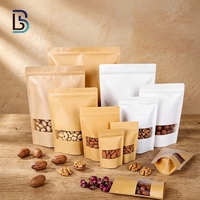 Sachet Doypack en papier kraft de qualité alimentaire Lebei avec fermeture éclair et fenêtre transparente