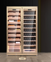 Armoire à cigares RACHING CD1200 à double porte, capacité de stockage de 1600 cigares et 130 bouteilles, humidité et température constantes, en acier inoxydable