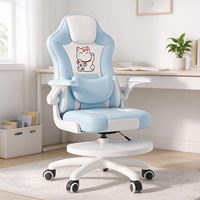 Chaise d'étude pour enfants pivotante et réglable en hauteur, avec dossier en maille pour correction de posture, vérin à gaz 3 positions, idéale pour les devoirs à la maison