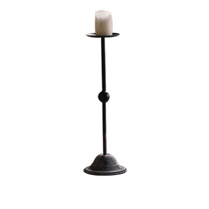 Vintage Iron Candlestick Black <b>Tall</b> Decorative Home Decoration for <b>Table</b> Entryway Wrought Metal Candle Holder - Product Image 1
