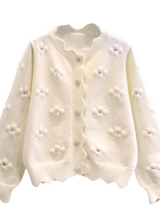Grossiste Boutique 2025 Nouvelle Mode Cardigan Tricoté à Perles Manches Longues Doux pour Femme - Product Image 2