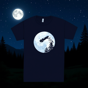 T-shirt Pamplin per il 20° anniversario, grafica Dark Blue Moon Car, taglia unisex per adulti - Product Image 2