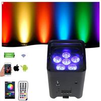 6 projecteurs LED sans fil 6-en-1 DMX à piles 18W avec CRI 90 élevé pour événements de parcs à thème