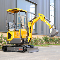 Excavator Mini Crawler 1,2 Ton, Excavator Kecil Hidrolik, Excavator Kompak dengan Track Karet, Bersertifikasi CE untuk Konstruksi Pertanian, Dealer OEM