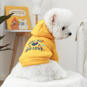 JXANRY Sweat à capuche jaune style décontracté pour chiens et chats Vêtements en polyester pour animaux de compagnie avec design d'amour - Product Image 6