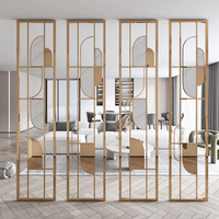 Séparateur mural moderne en acier inoxydable 304/316 avec miroir, cloison étanche, design avec CNC, pour la décoration de la maison