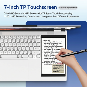 Portátil OEM ODM Personalizado de 15.6 + 7 Pulgadas con Doble Pantalla, CPU Celeron N100, SSD, Teclado RGB Retroiluminado, para Uso Comercial - Product Image 5