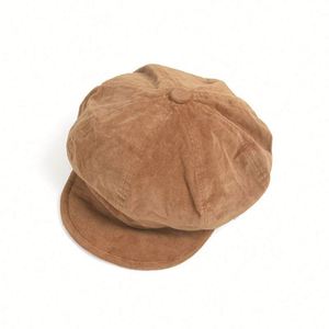 หมวกเบเร่ต์ผ้าลูกฟูกแบบใหม่ประจำฤดูใบไม้ร่วง-ฤดูหนาวปี 2024 สำหรับผู้หญิง สไตล์วรรณกรรมย้อนยุค แฟชั่นหมวกทรงนิวส์บอย ปีกหมวกพับได้ ดีไซน์โดดเด่น ให้ความอบอุ่น เหมาะกับการแต่งตัว - Product Image 6