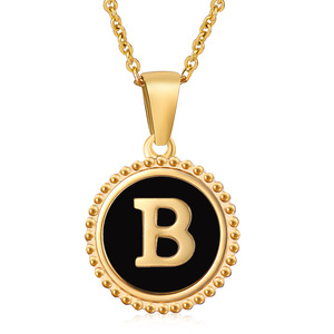 Zogxin Stainless Steel <b>Abalone</b> <b>Shell</b> Letter Pendant Necklace 18K Gold Plated Women's Jewelry European Style Fashion Pendants - Product Image 5